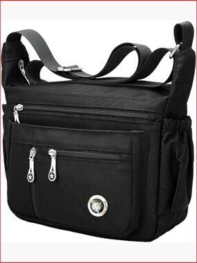 Lightweight Nylon Crossbody Messenger Bag with Multiple Pockets